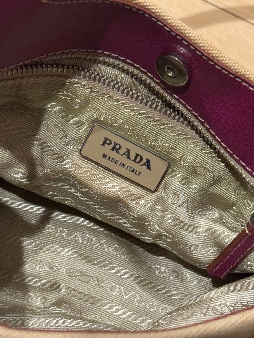 PRADA ショルダーバッグ ベージュ/パープル