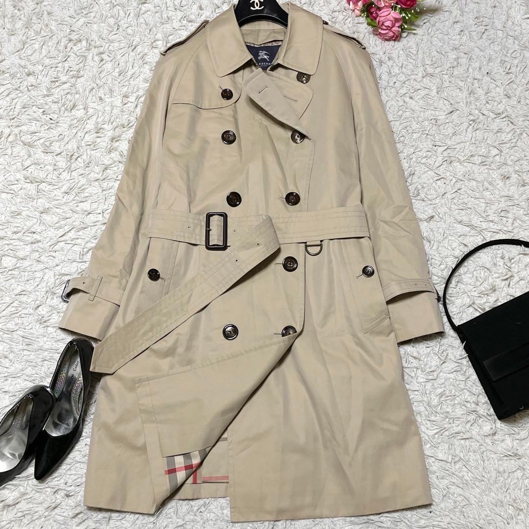 極美品●バーバリーロンドン トレンチコート ノバチェック ライナー ベルト L