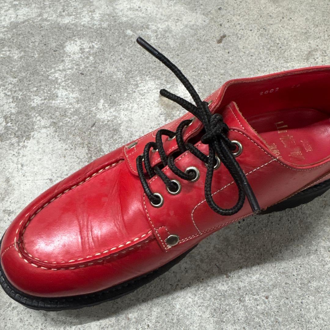 山根靴店　Ｕチップ　 レザー　２6cm　 レッド　EVISU