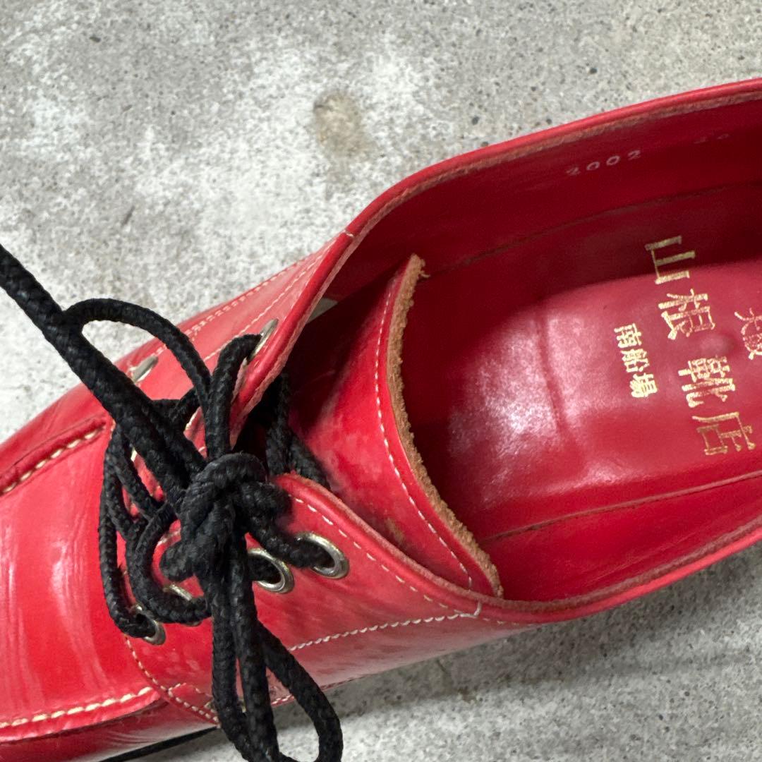 山根靴店　Ｕチップ　 レザー　２6cm　 レッド　EVISU