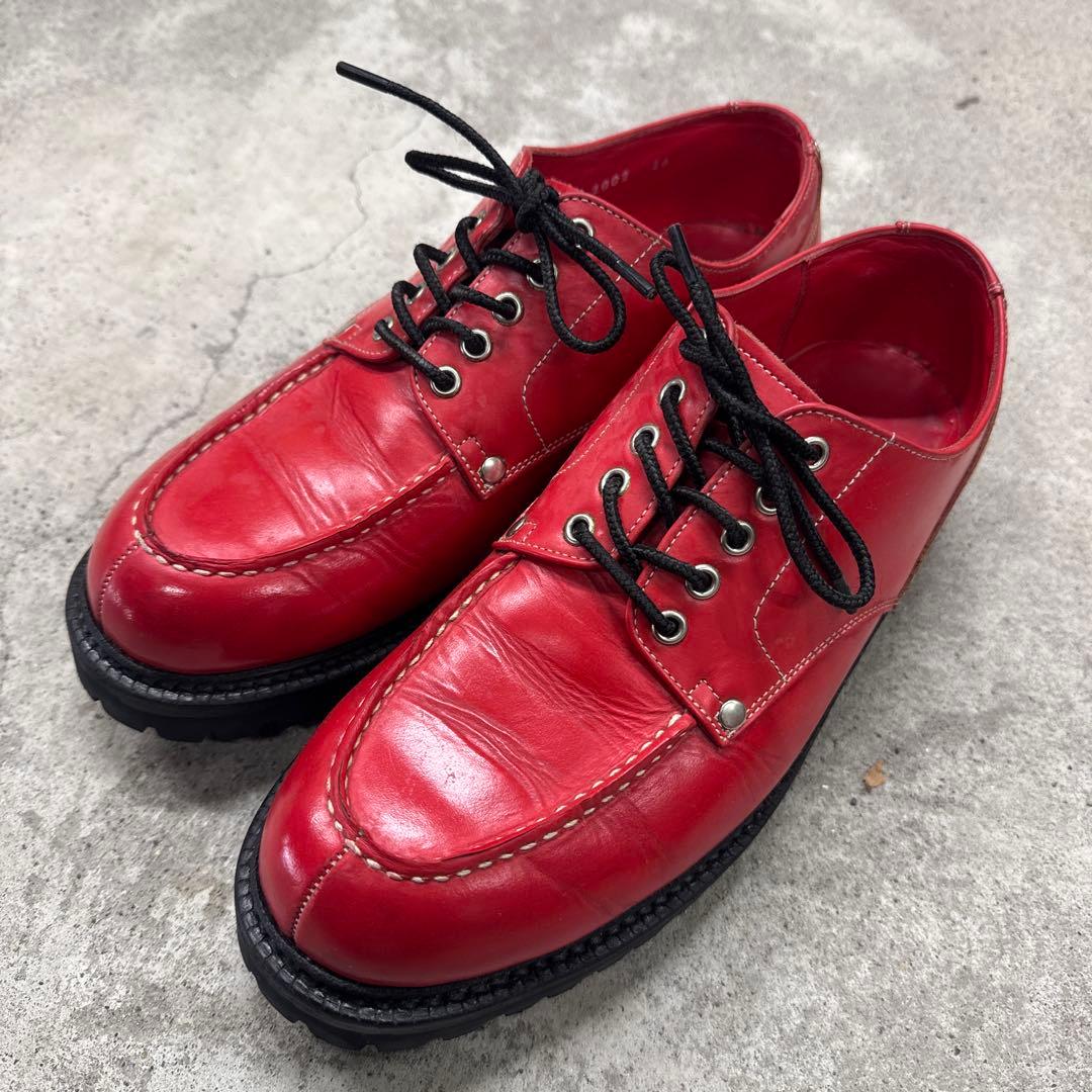 山根靴店　Ｕチップ　 レザー　２6cm　 レッド　EVISU