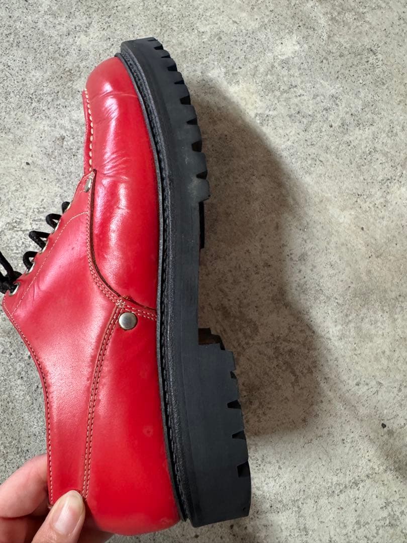 山根靴店　Ｕチップ　 レザー　２6cm　 レッド　EVISU