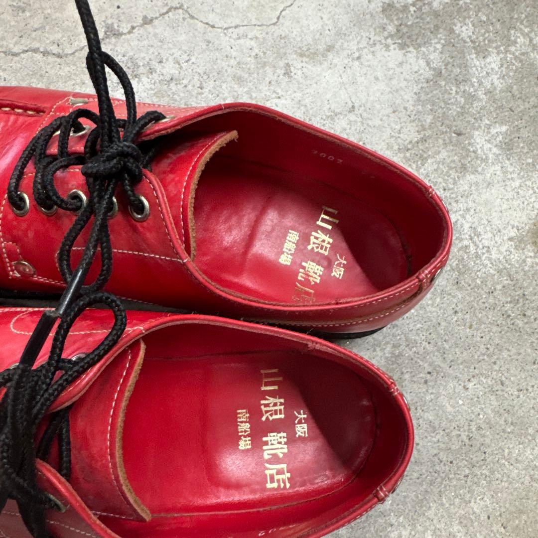 山根靴店　Ｕチップ　 レザー　２6cm　 レッド　EVISU