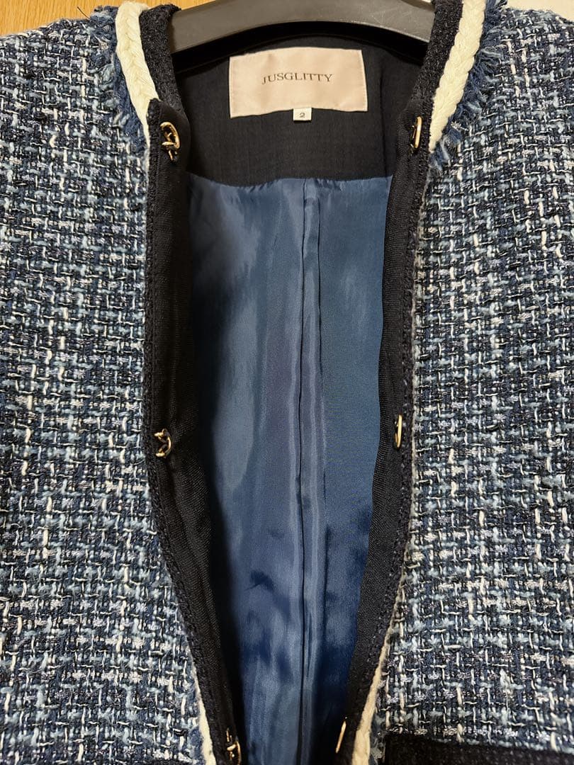 JUSGLITTY トリコツイードジャケット