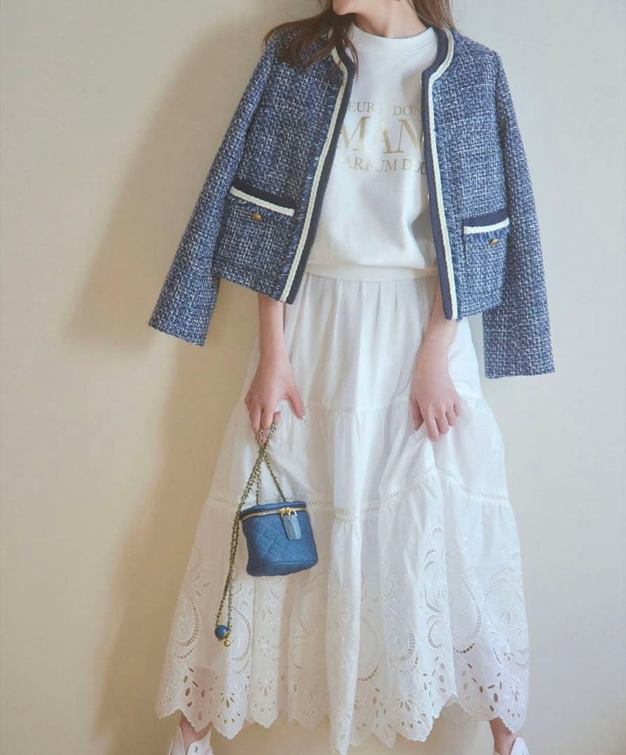 JUSGLITTY トリコツイードジャケット