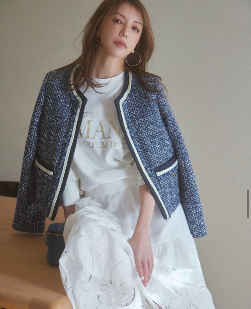 JUSGLITTY トリコツイードジャケット