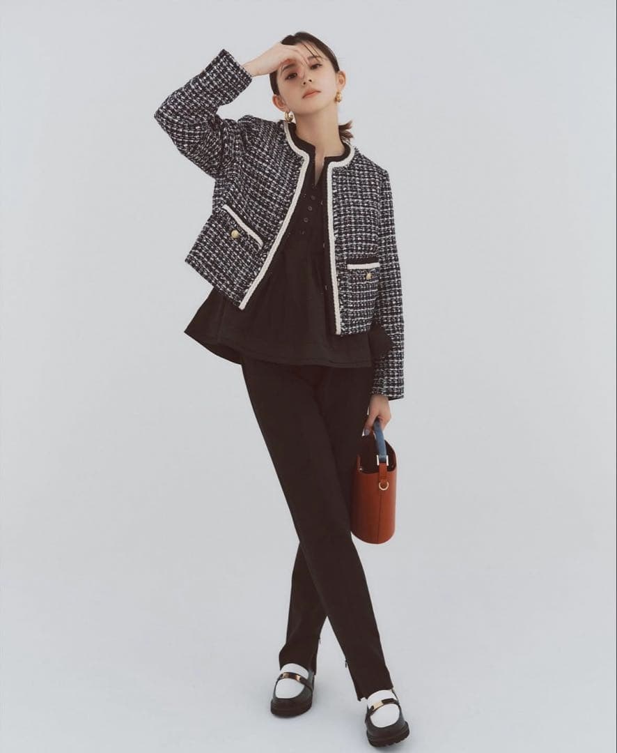 JUSGLITTY トリコツイードジャケット