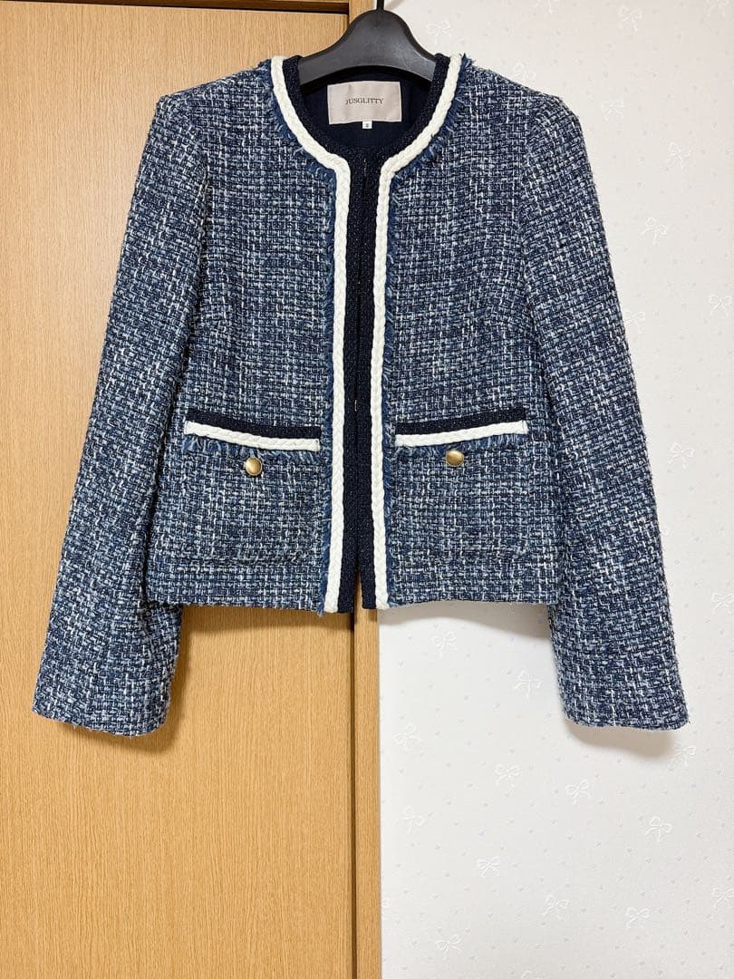 JUSGLITTY トリコツイードジャケット