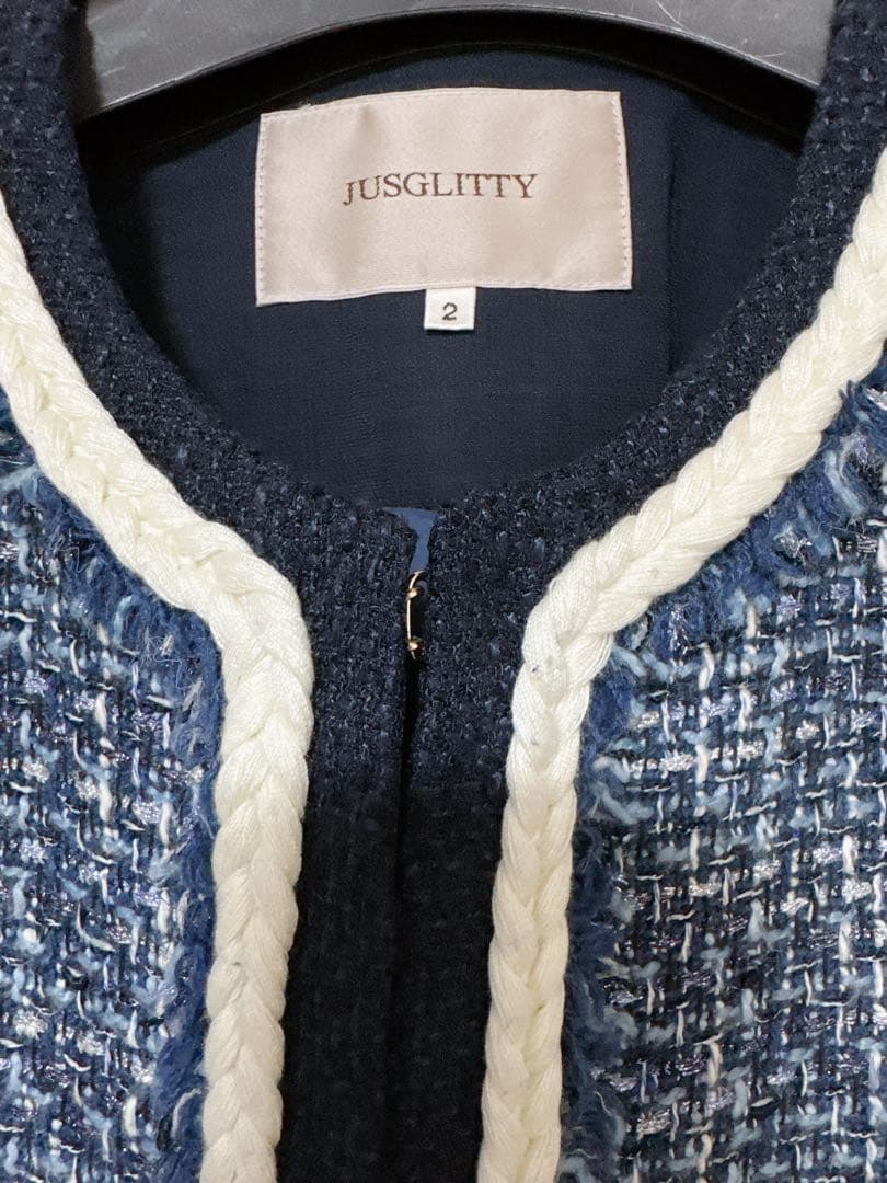JUSGLITTY トリコツイードジャケット