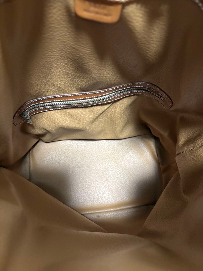 CELINE マカダム柄 巾着ショルダーバッグ ブラウン