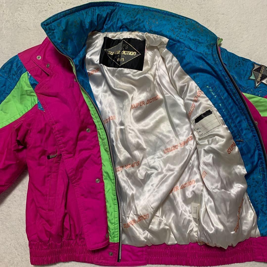 90's アシックス asics スキージャケット　ゲレンデ　派手ピンク
