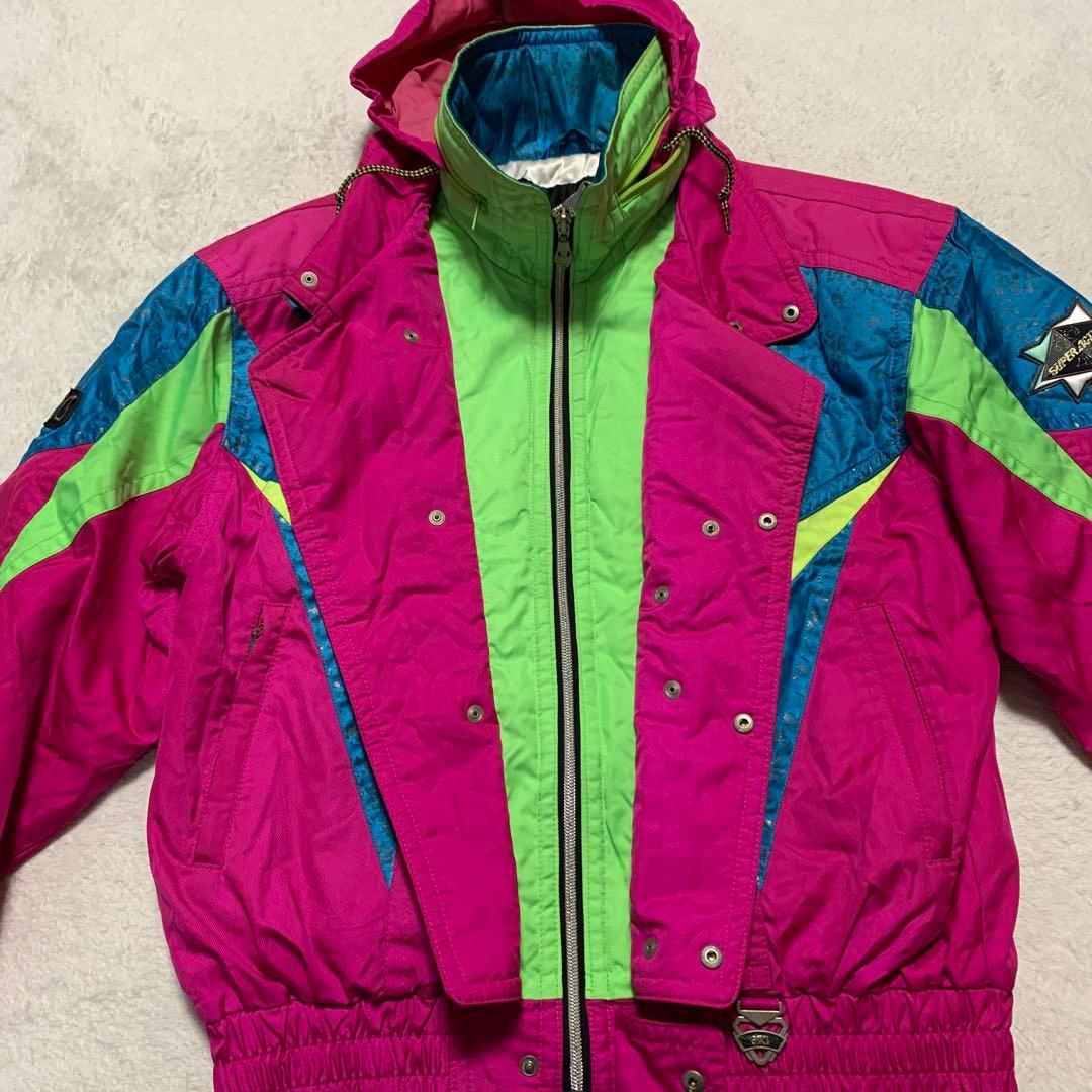 90's アシックス asics スキージャケット　ゲレンデ　派手ピンク