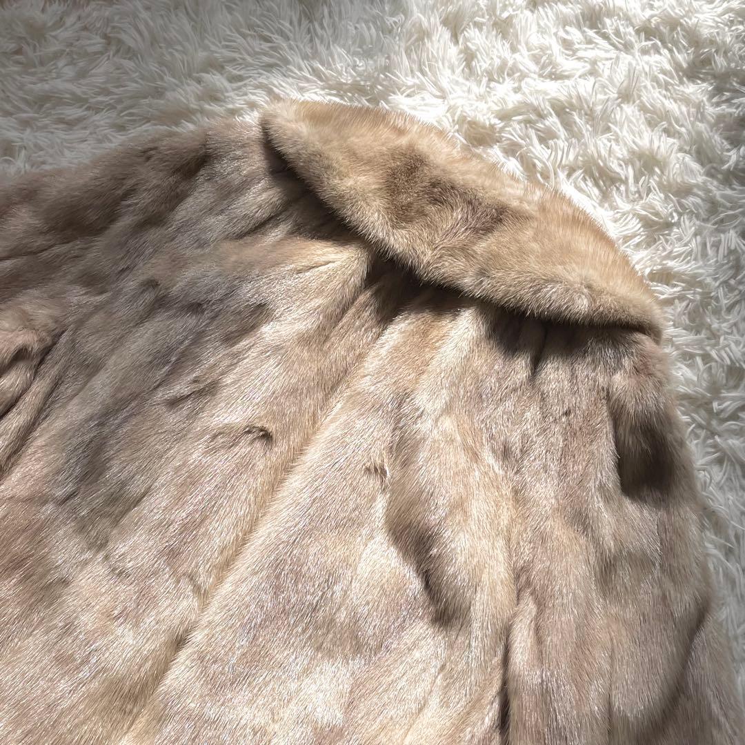毛皮　パステルミンク　ショート丈　コート　羽織り　艶感◎ 毛並み◎