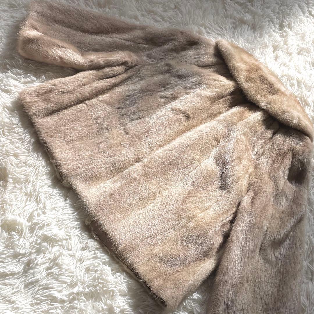 毛皮　パステルミンク　ショート丈　コート　羽織り　艶感◎ 毛並み◎