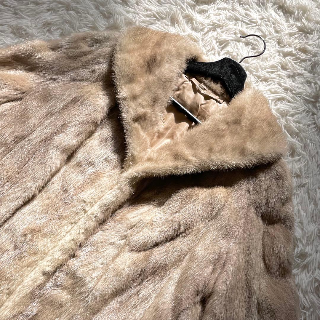 毛皮　パステルミンク　ショート丈　コート　羽織り　艶感◎ 毛並み◎