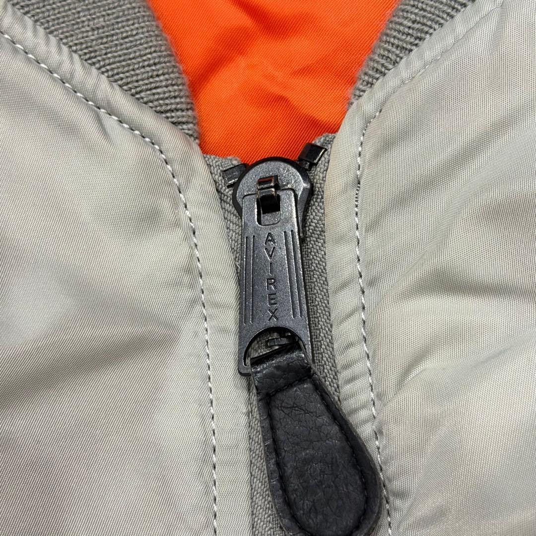 710　AVIREX 　MA-1フライトジャケット　M　シルバー