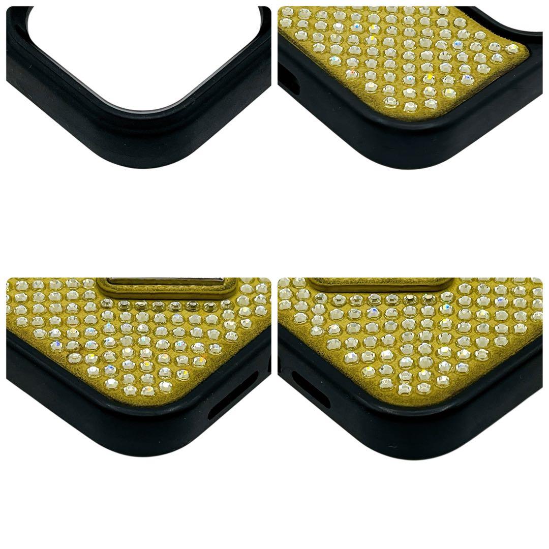 美品 プラダ iPhoneケース 13 Pro Max 三角ロゴ ラインストーン