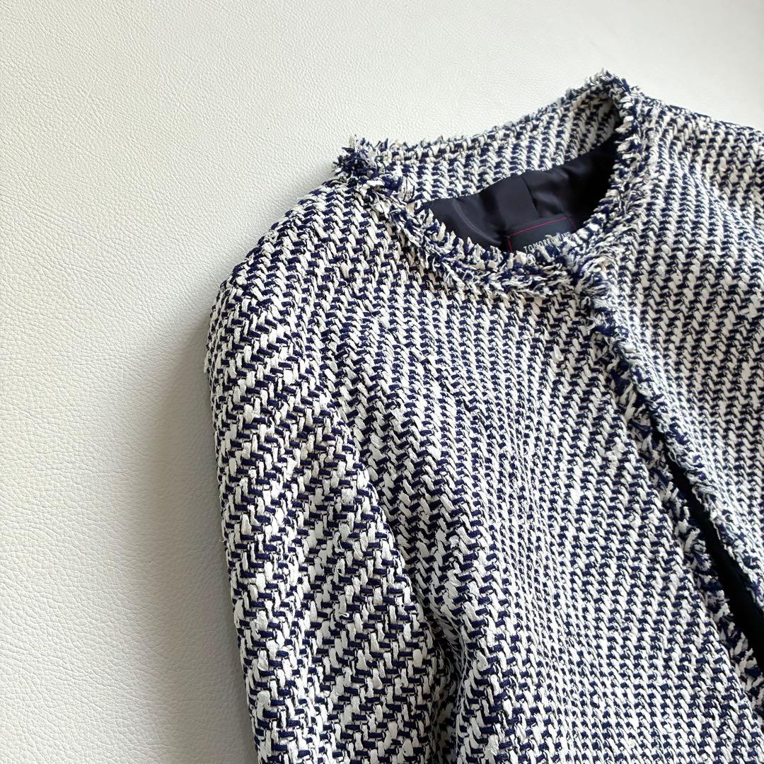 ◆未使用級◆トゥモローランド◆リントン社ツイードノーカラージャケット◆S