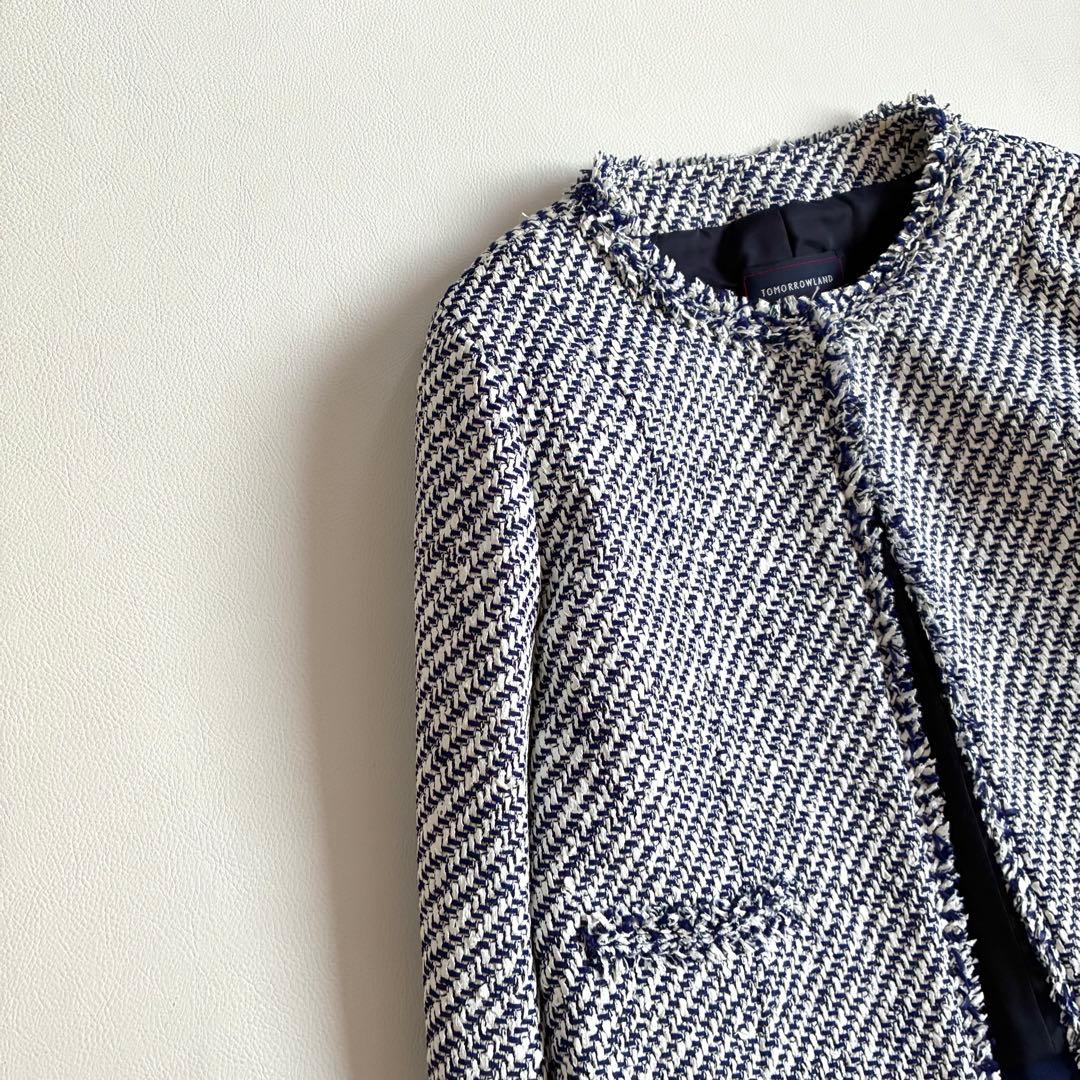 ◆未使用級◆トゥモローランド◆リントン社ツイードノーカラージャケット◆S