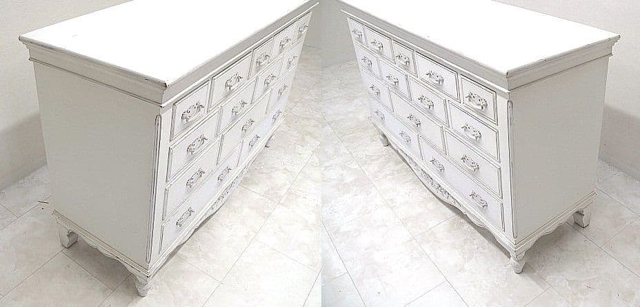 展示品　フレンチシャビー ホワイトペイント サイドチェスト ローチェスト