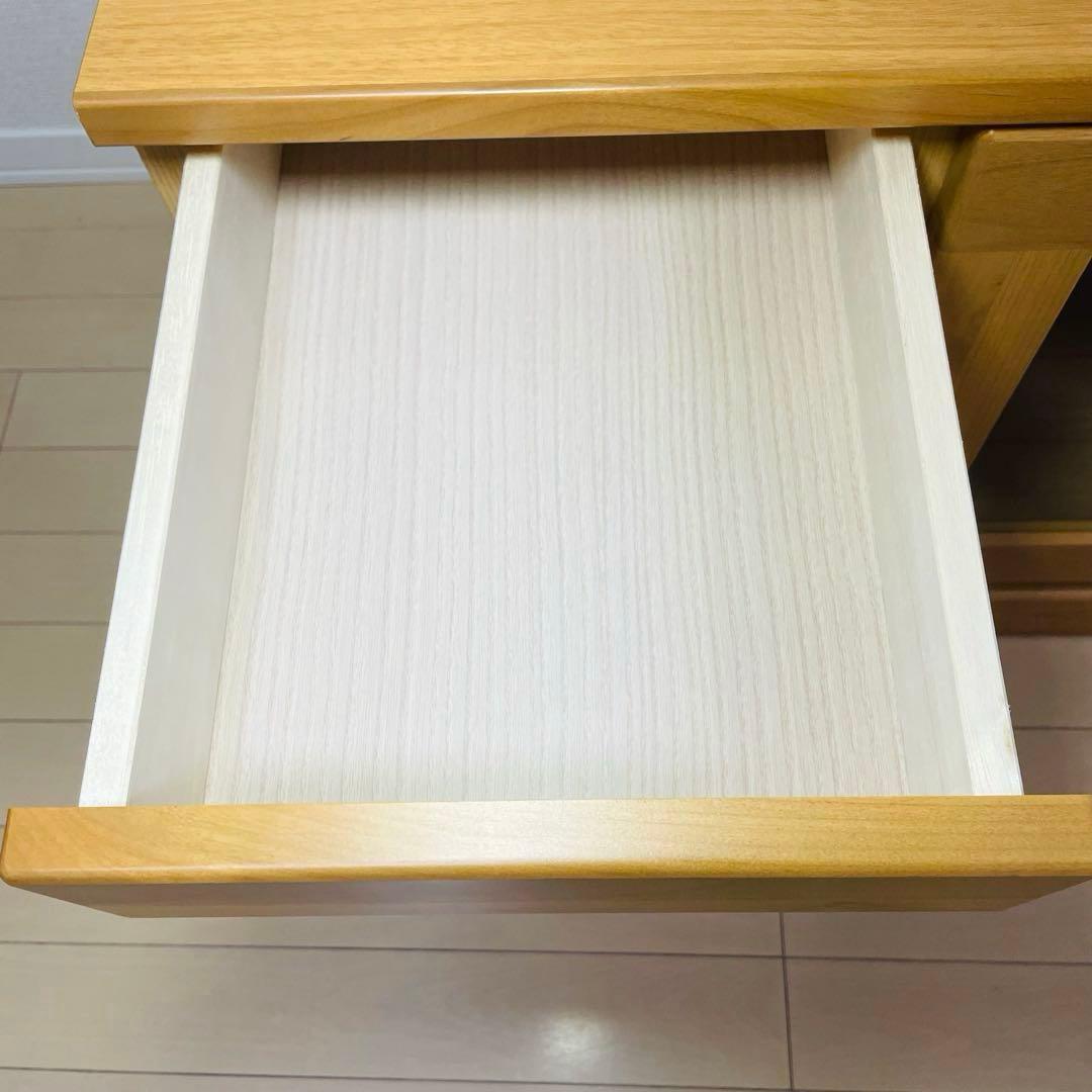 【美品】テレビ台 テレビボード 3段 幅90cm ナチュラル 木製 扉収納付き