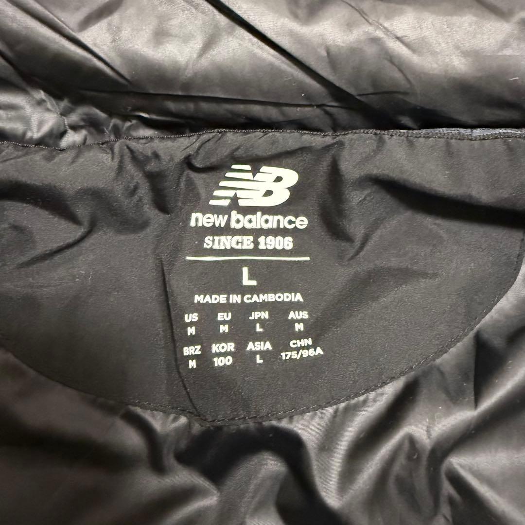 【美品】New Balance ベンチコート 黒 白　防寒 ニューバランス L