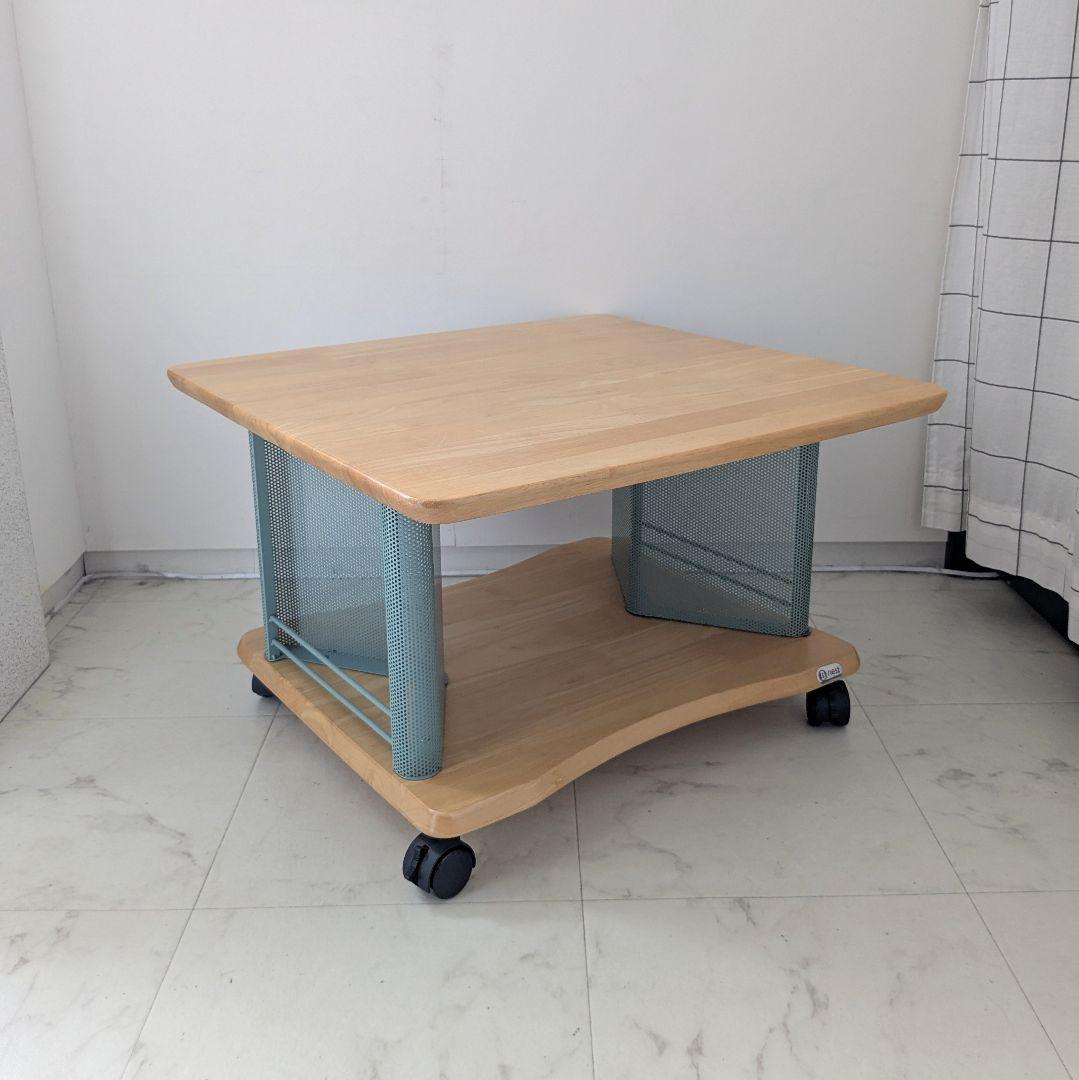 90s vintage パンチングメタルのブックスタンド付き テーブル