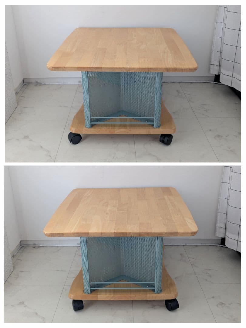 90s vintage パンチングメタルのブックスタンド付き テーブル