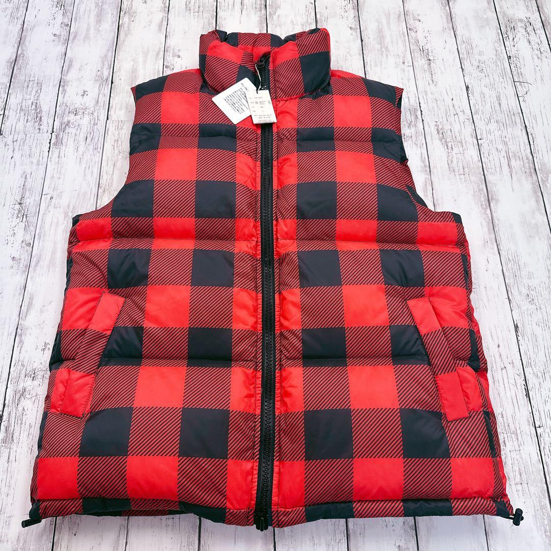 【新品6.6万円】TMT チェックダウンベスト⭐︎レッド