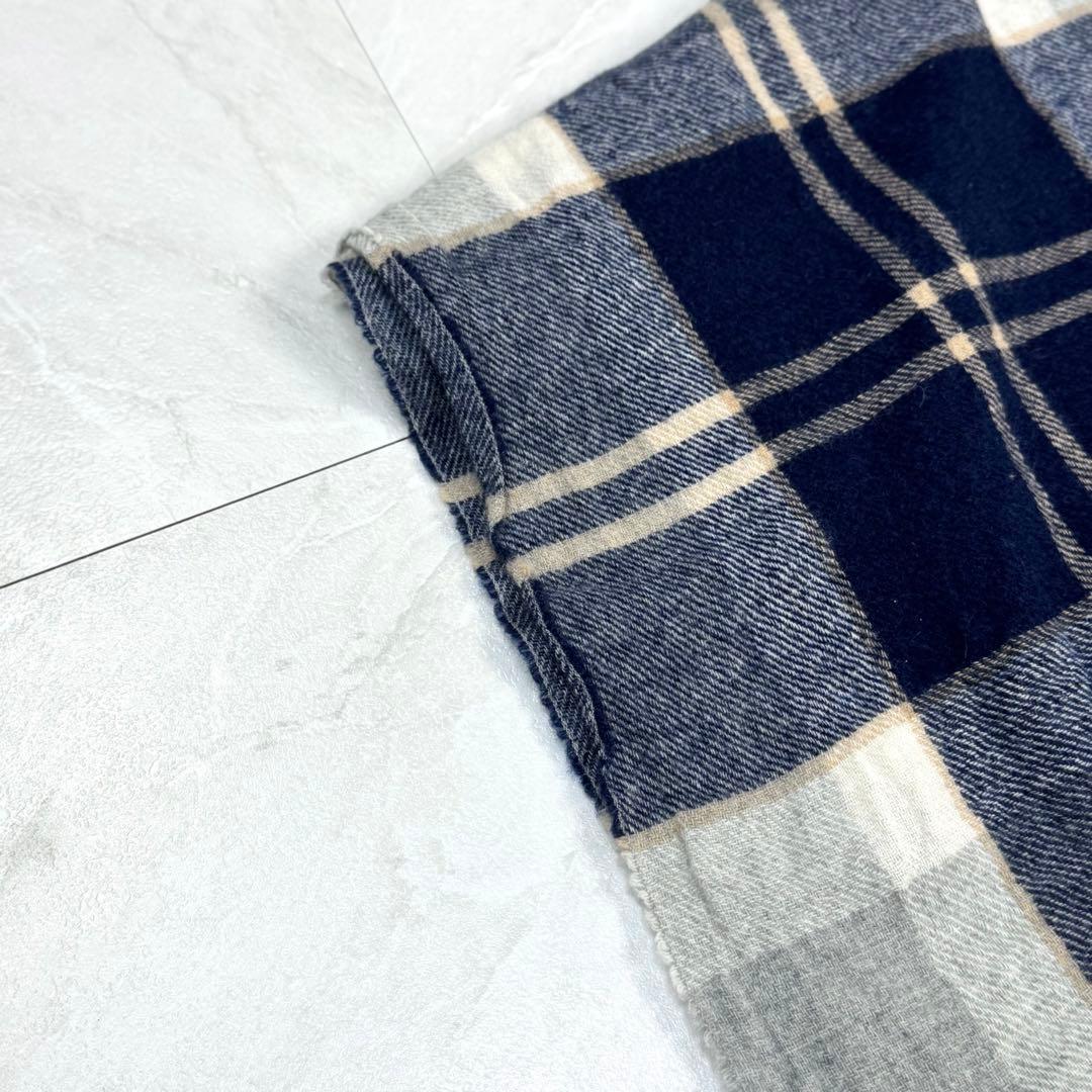 美品 ジョンストンズ カシミヤ100% 大判ストール シルバーバンノックベーン