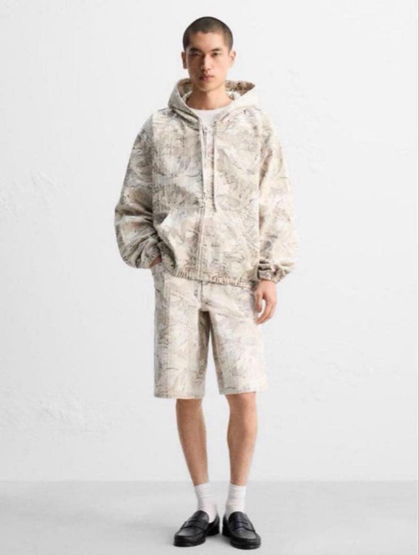 ZARA ザラ 抽象柄デニムジャケット L　完売品