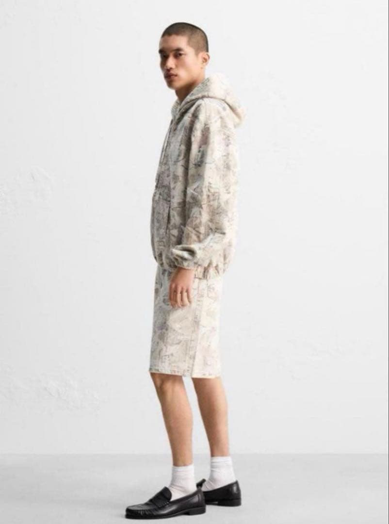 ZARA ザラ 抽象柄デニムジャケット L　完売品