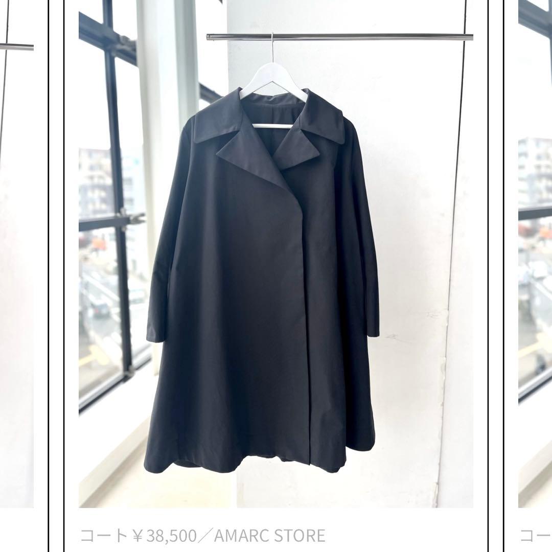 AMARC アマーク｜大草直子さん　ミドル丈フレアコート　黒