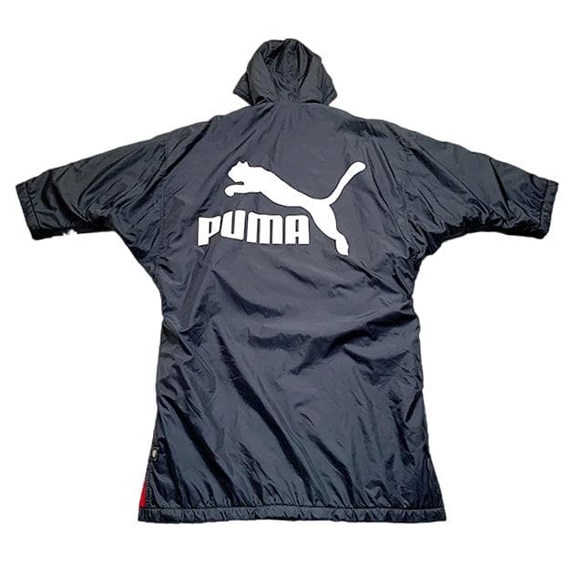 極美品✨️デカロゴ PUMA ベンチコート フリー ロング丈 黒・赤