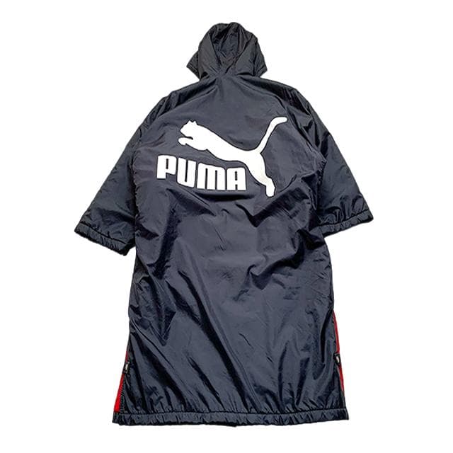 極美品✨️デカロゴ PUMA ベンチコート フリー ロング丈 黒・赤