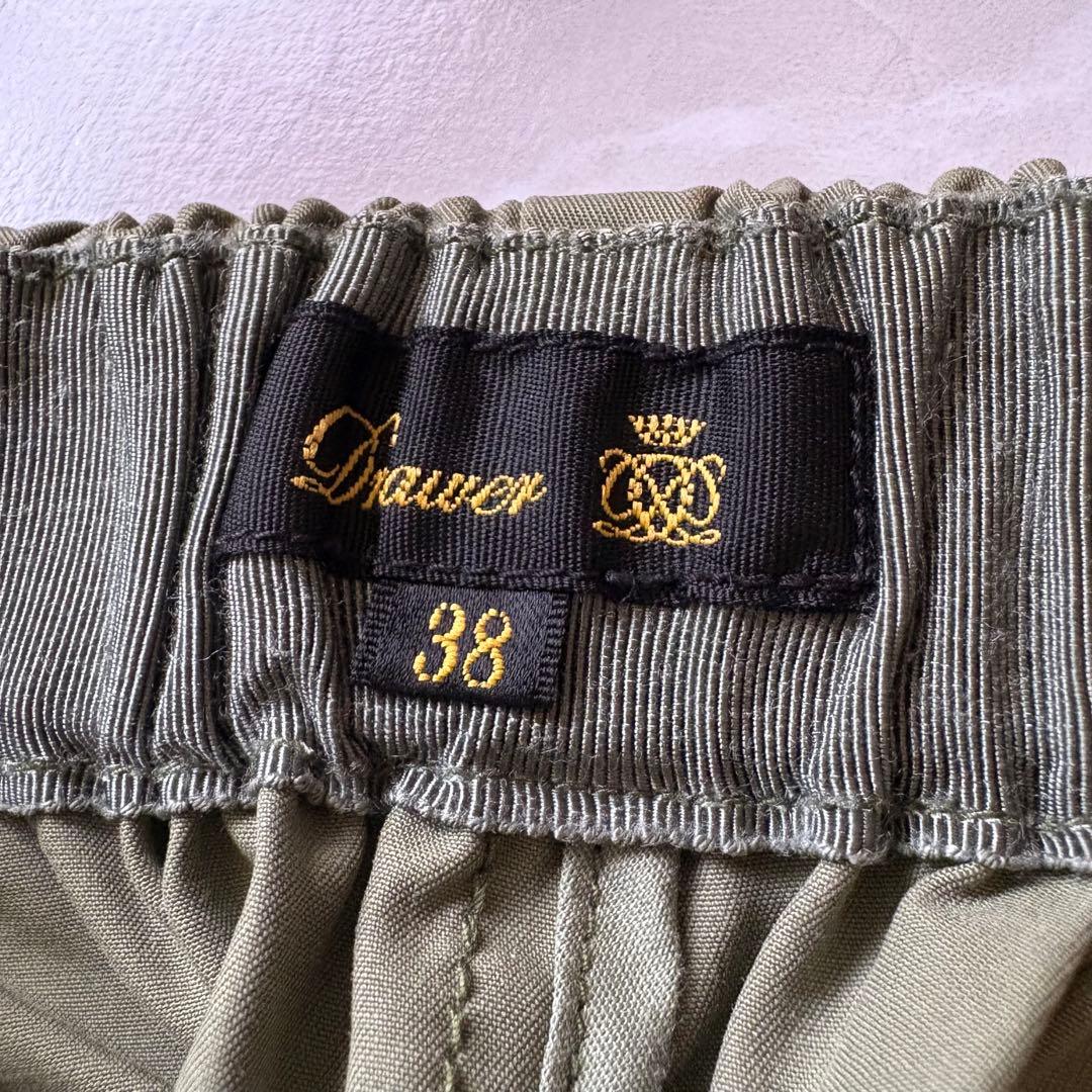 Drawer ドゥロワー　カーゴパンツ カーキ 38 ウエストゴム 日本製