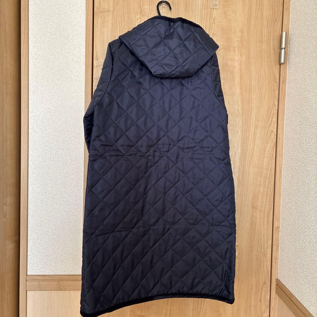 Auchincoal フード付きネイビー　キルティングコート 36インチ