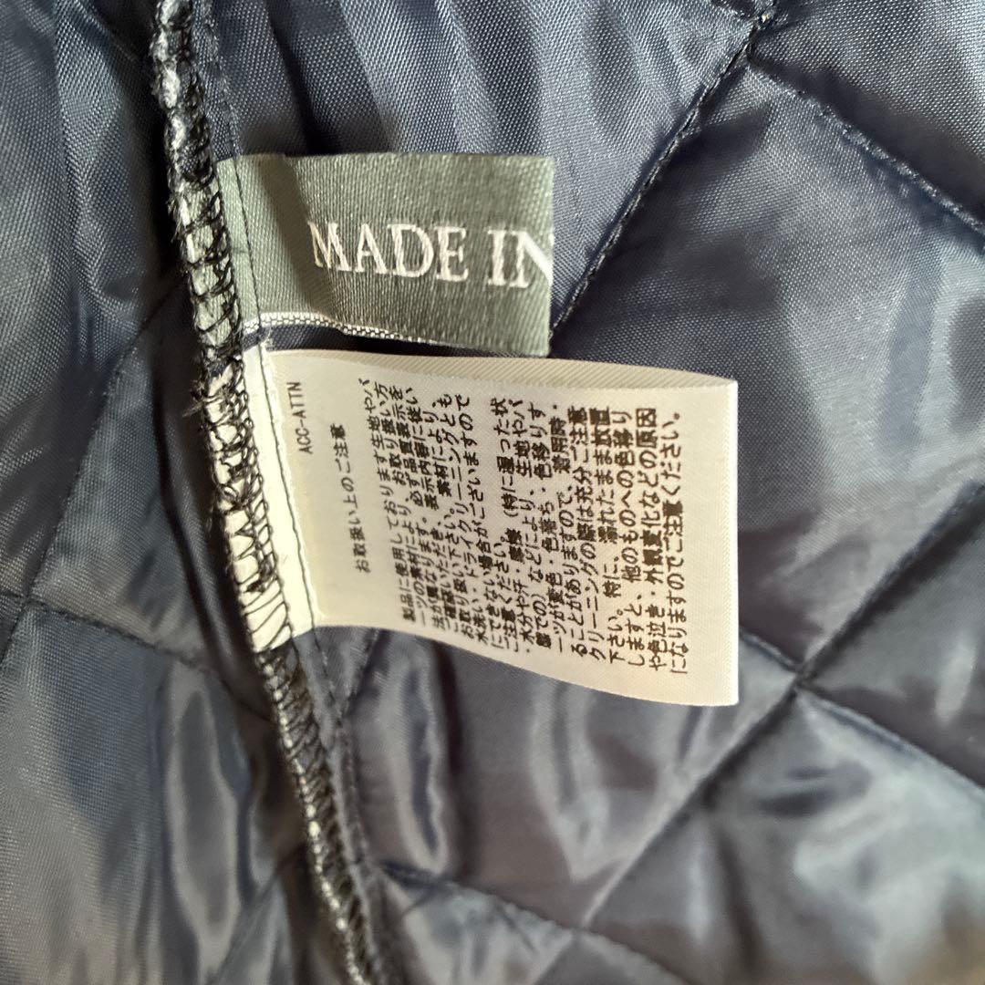 Auchincoal フード付きネイビー　キルティングコート 36インチ