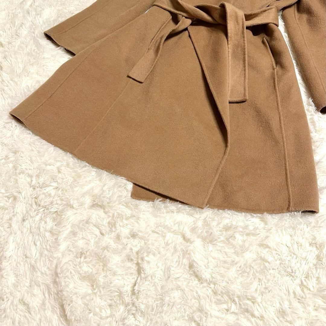 極美品 アドルフォドミンゲス ロングコート ガウン キャメル ウール ベルト M