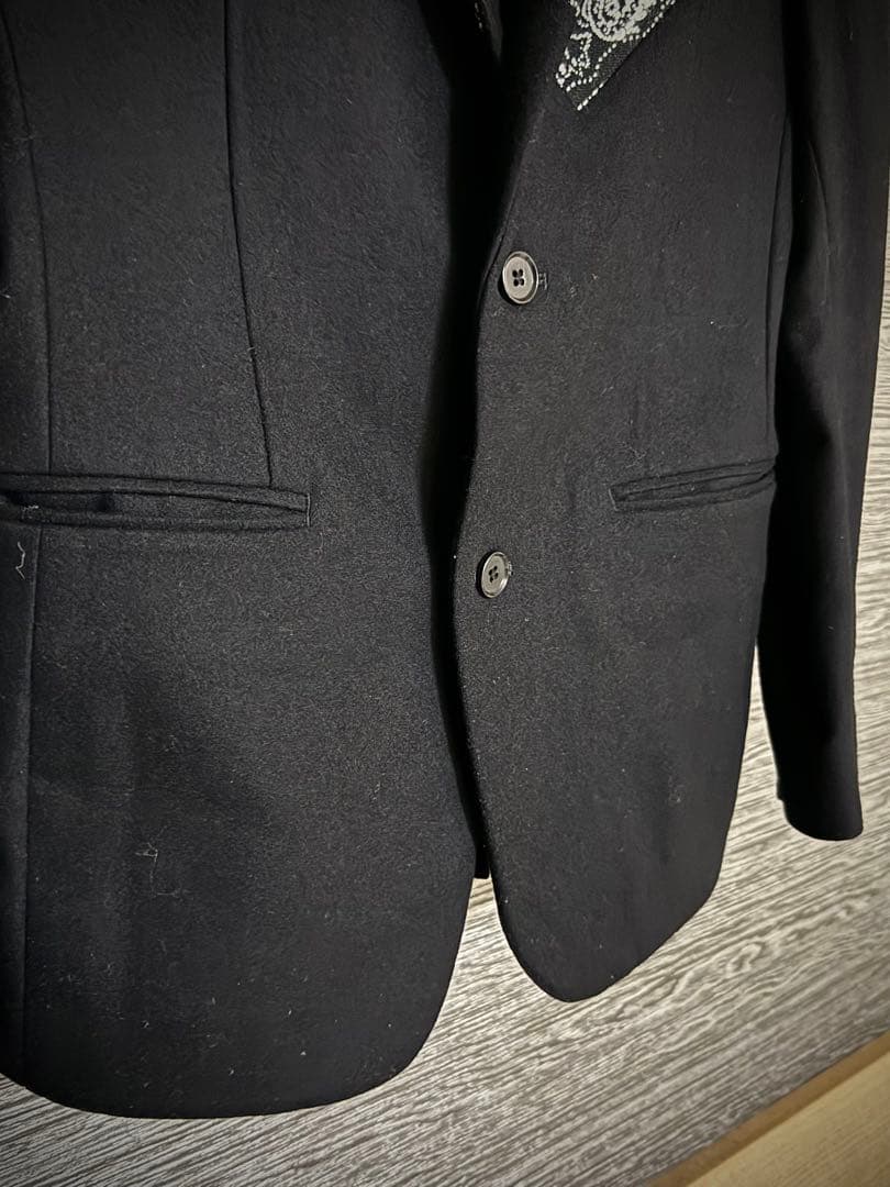 【レア・希少】yoshiokubo バンダナ切替 テーラードジャケット黒 M相当