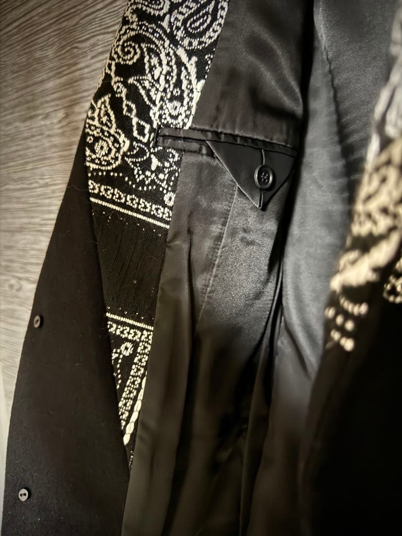 【レア・希少】yoshiokubo バンダナ切替 テーラードジャケット黒 M相当