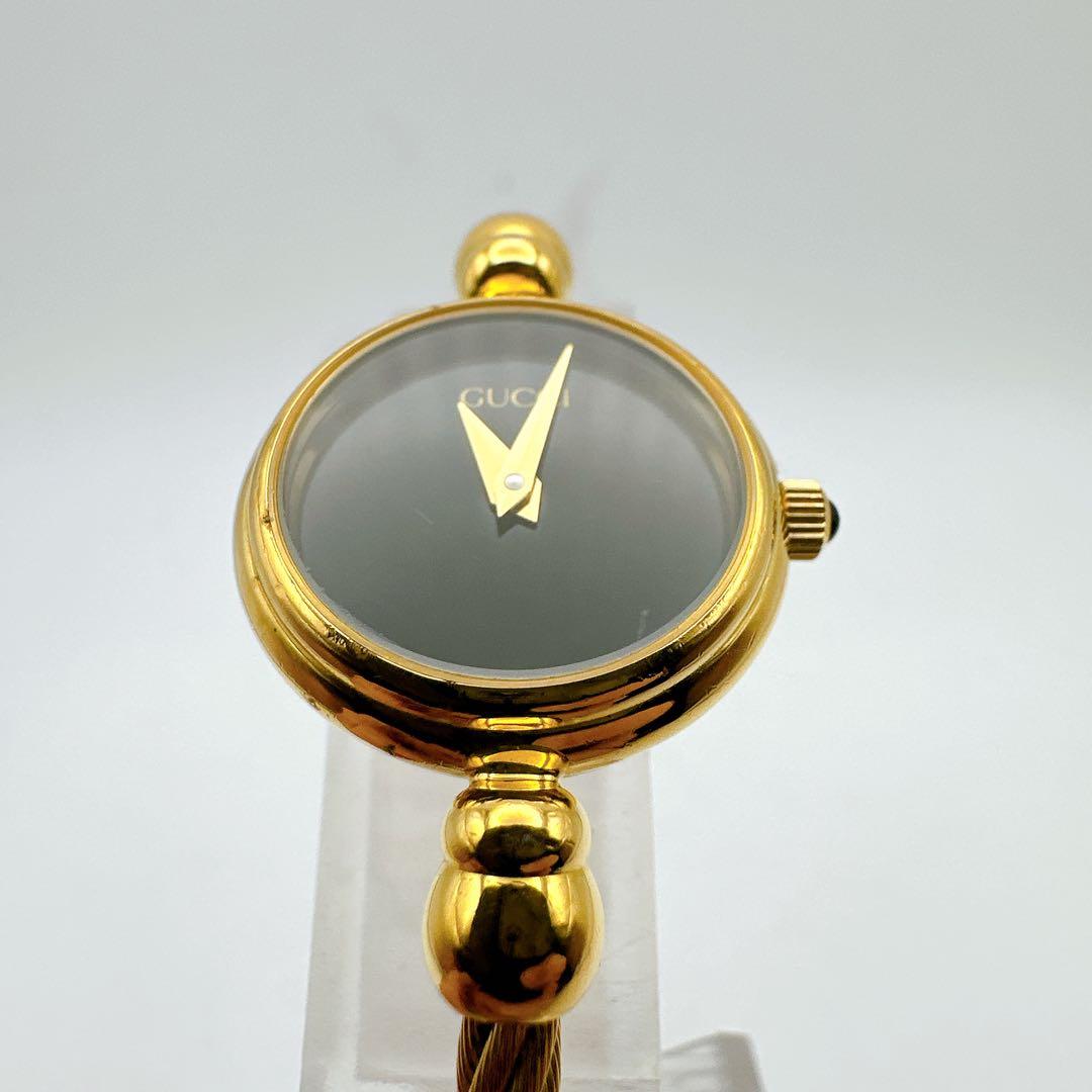 美品 稼動品 箱付き レディース腕時計 GUCCI グッチ ゴールド バングル