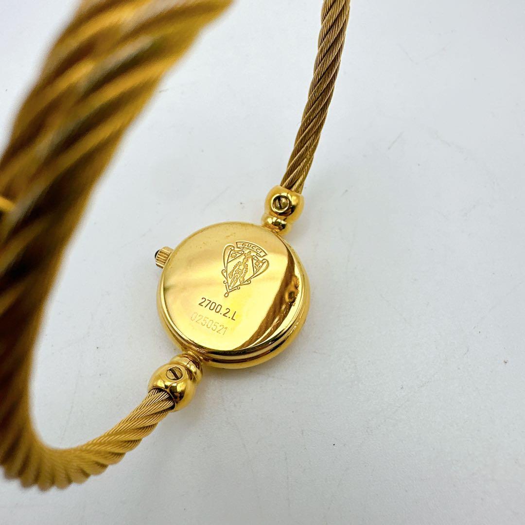 美品 稼動品 箱付き レディース腕時計 GUCCI グッチ ゴールド バングル