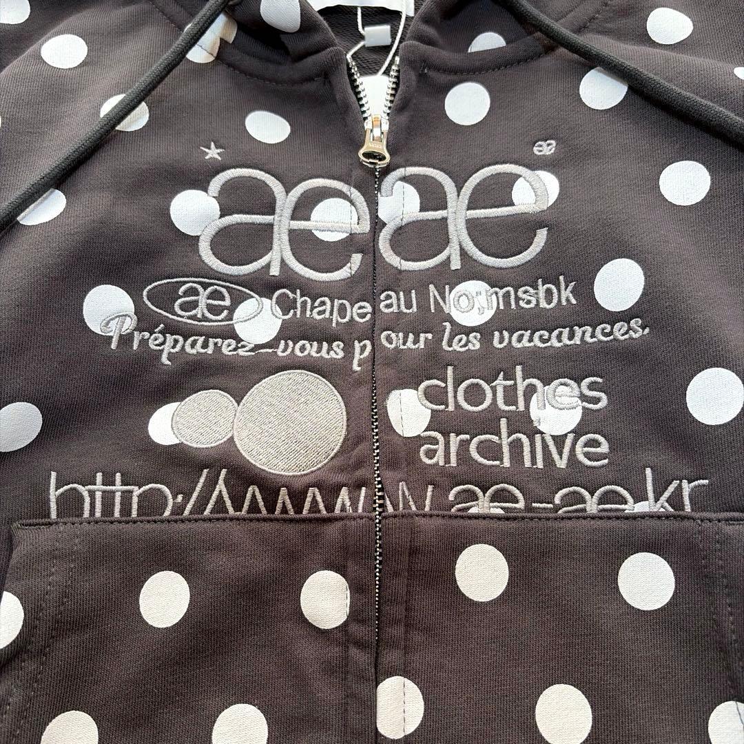 aeae♡WEB AEAE WEB LOGO CROP HOOD ZIP UP