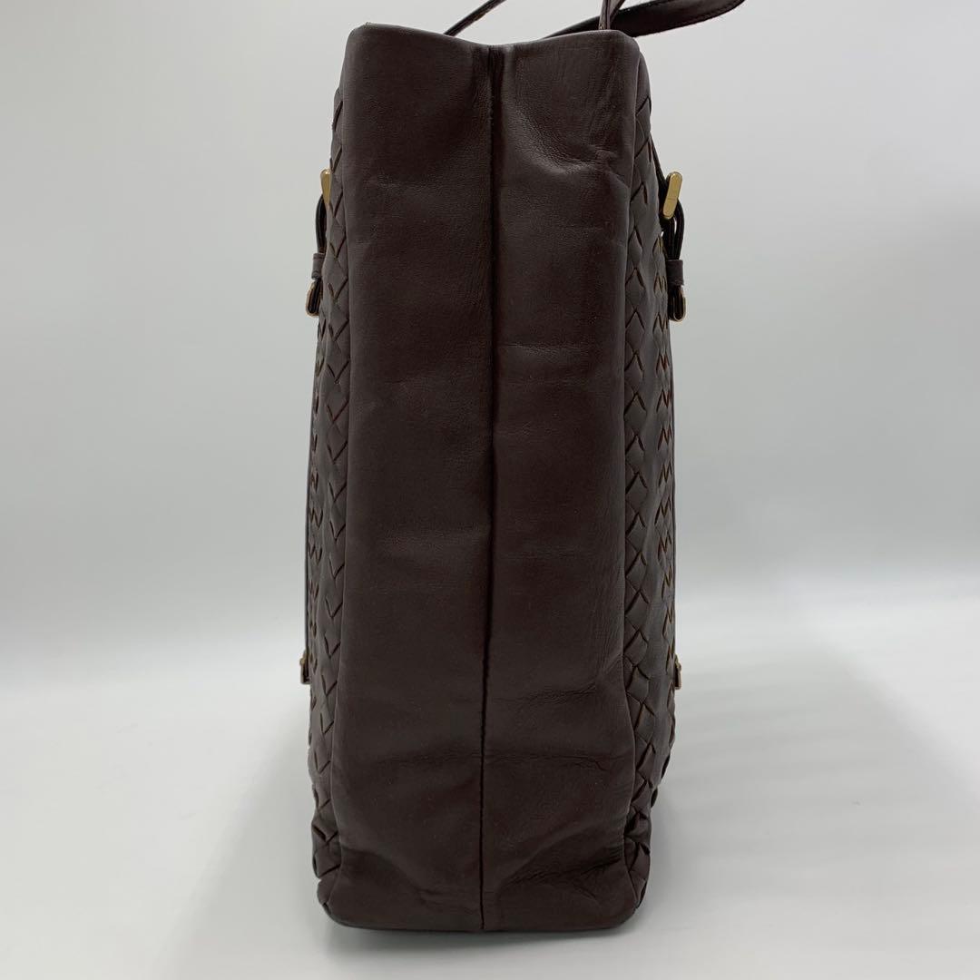 ［美品］BOTTEGAVENETA イントレチャート トートバッグ ゴールド金具