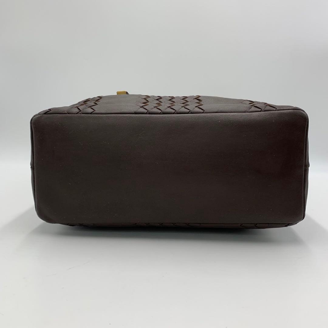 ［美品］BOTTEGAVENETA イントレチャート トートバッグ ゴールド金具