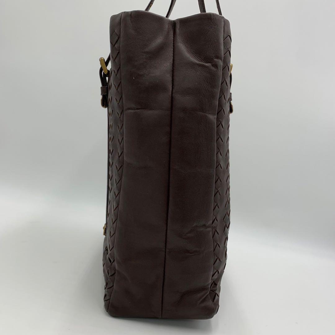 ［美品］BOTTEGAVENETA イントレチャート トートバッグ ゴールド金具