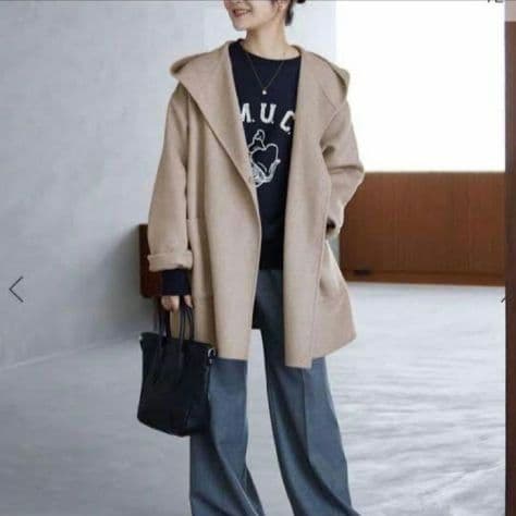 ロクさま スローブイエナ ハミルトンダブルフェイスフードコート ウールリバー