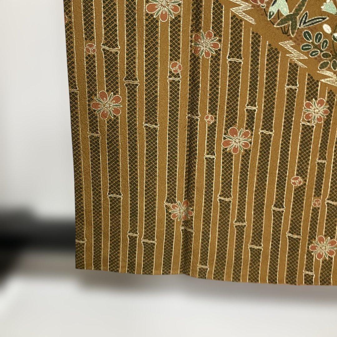 No.2963 正絹作家物(二代目清次郎)金彩縦縞訪問着　落款　美品