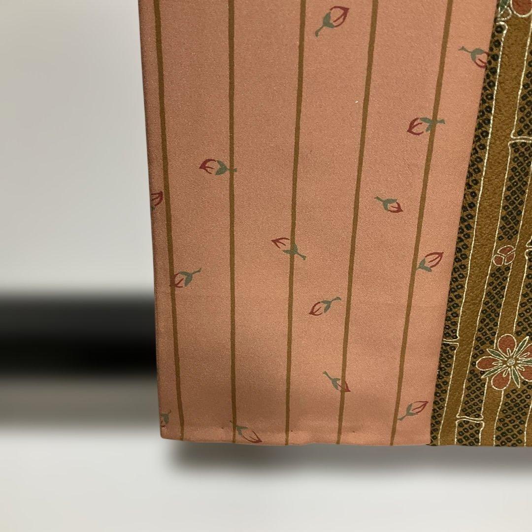 No.2963 正絹作家物(二代目清次郎)金彩縦縞訪問着　落款　美品